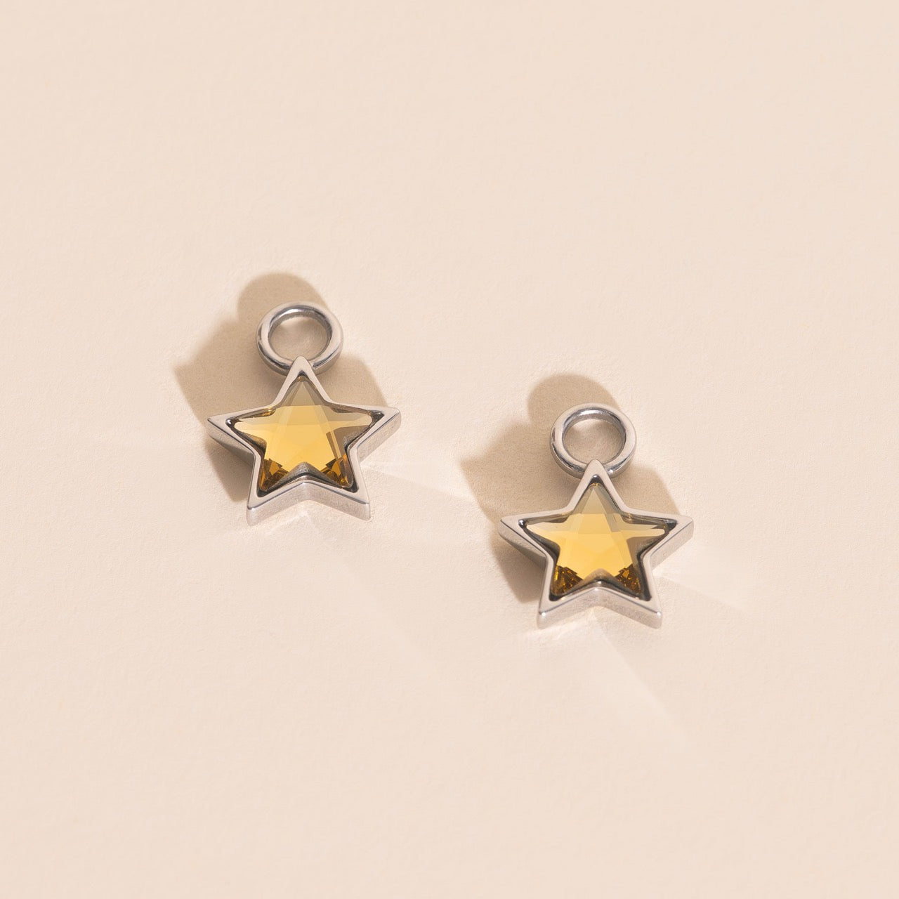 Shiny Star Huggie Hoop Charms