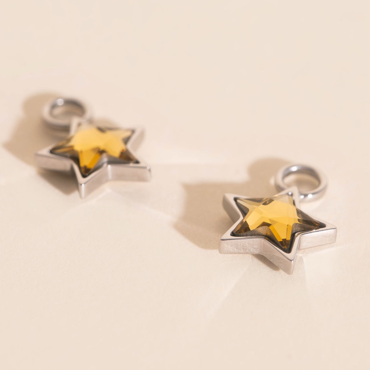 Shiny Star Huggie Hoop Charms