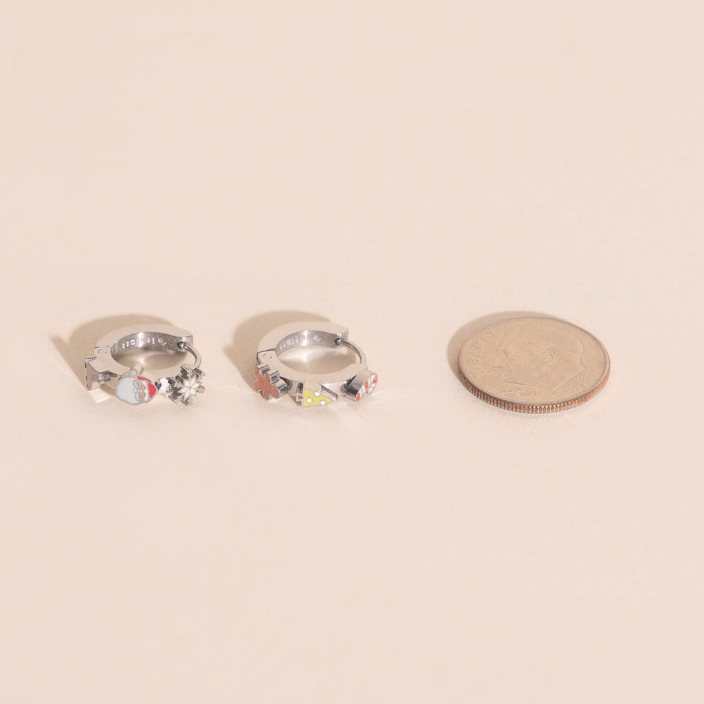 Christmas 3D Huggie Hoop Earrings