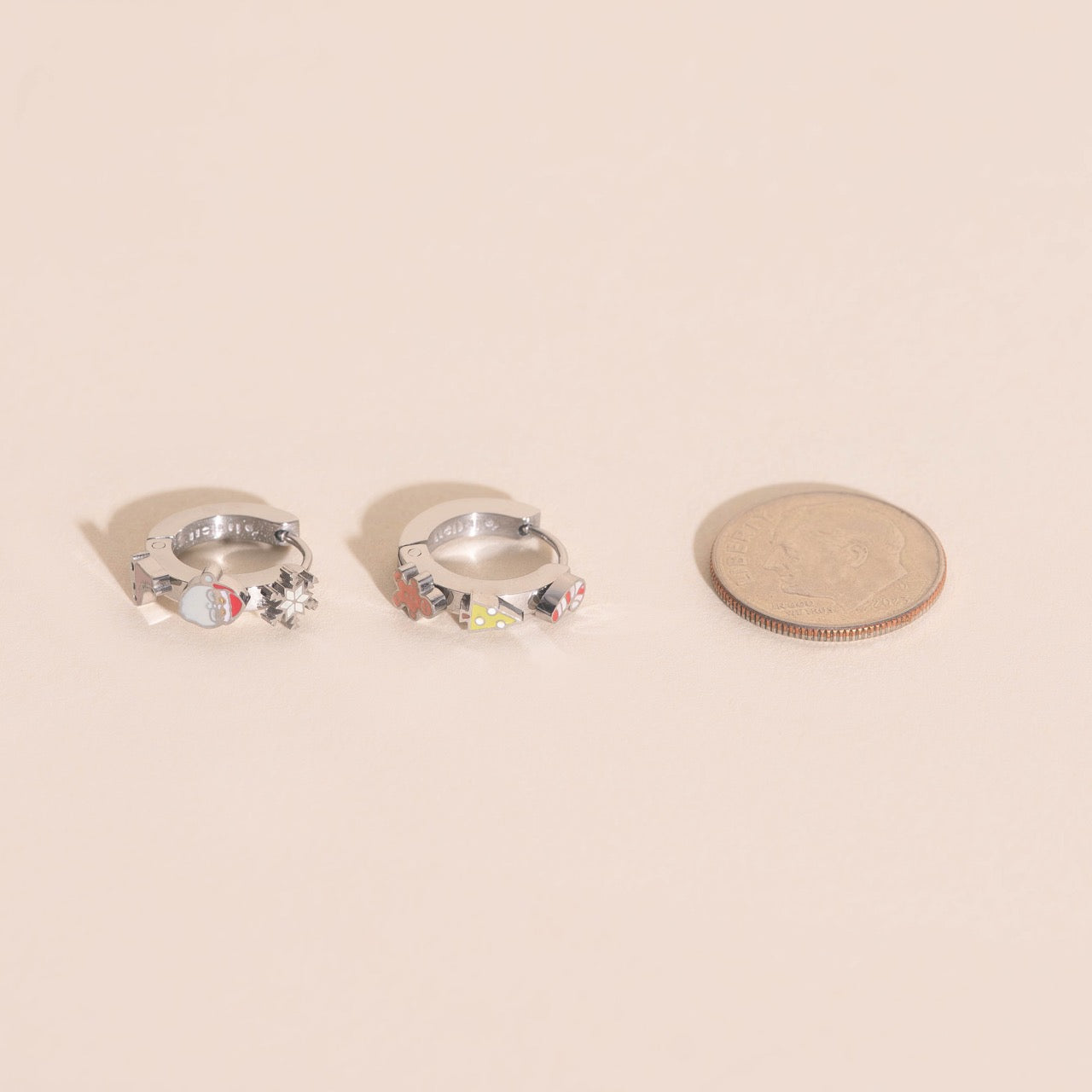 Christmas 3D Huggie Hoop Earrings