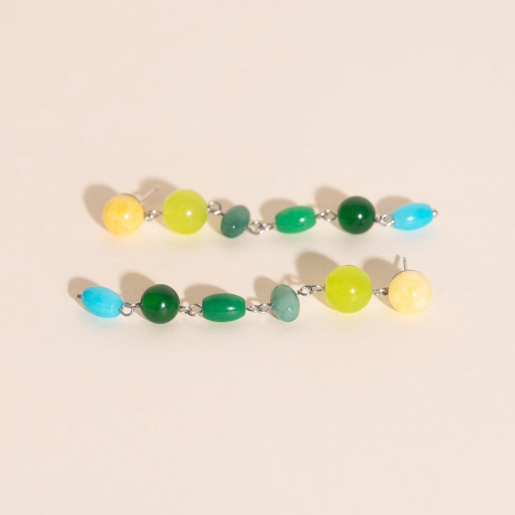Beaded Dangle Stud Earrings