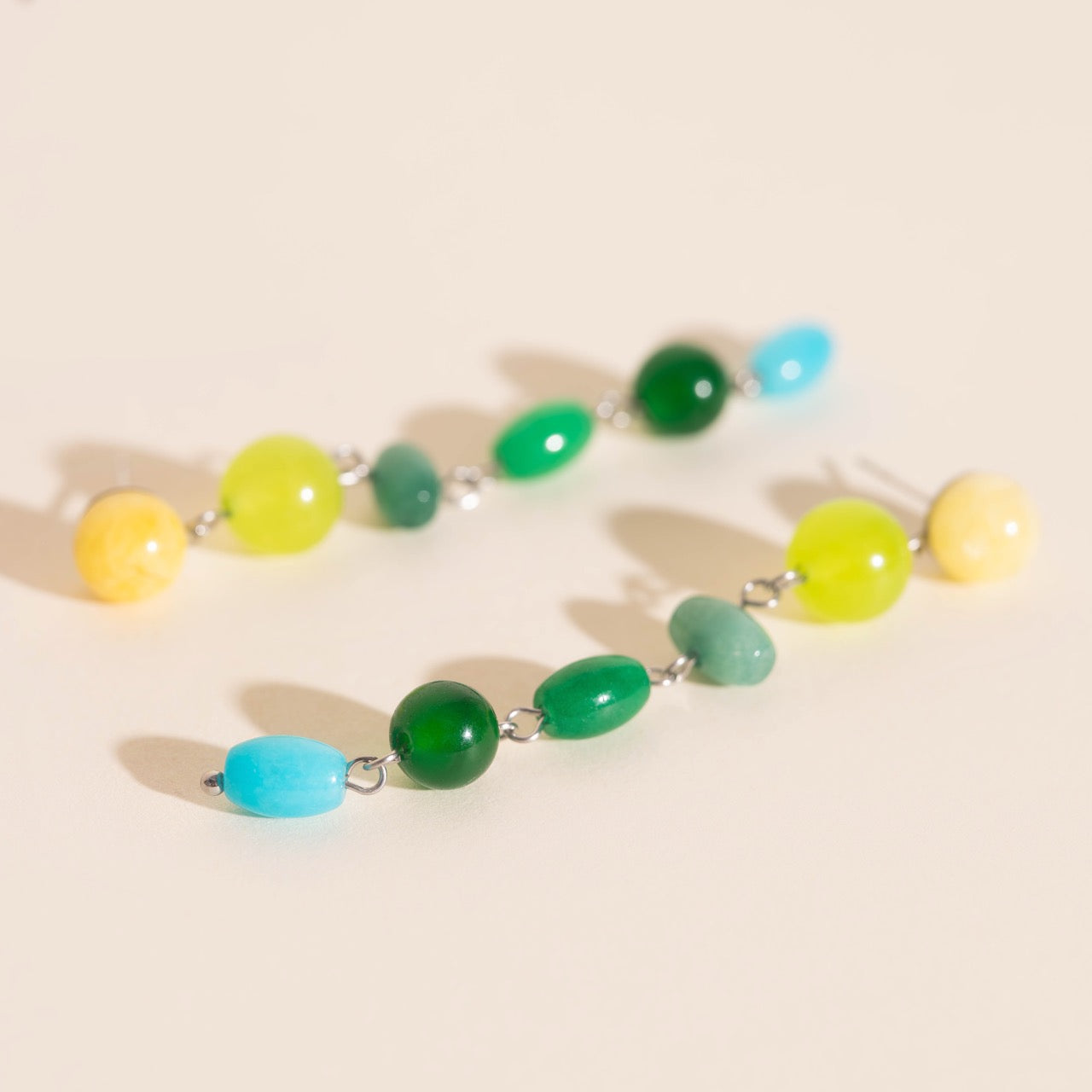 Beaded Dangle Stud Earrings