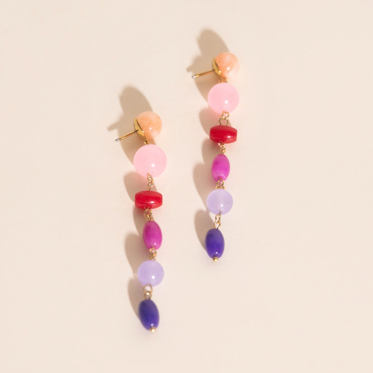 Beaded Dangle Stud Earrings