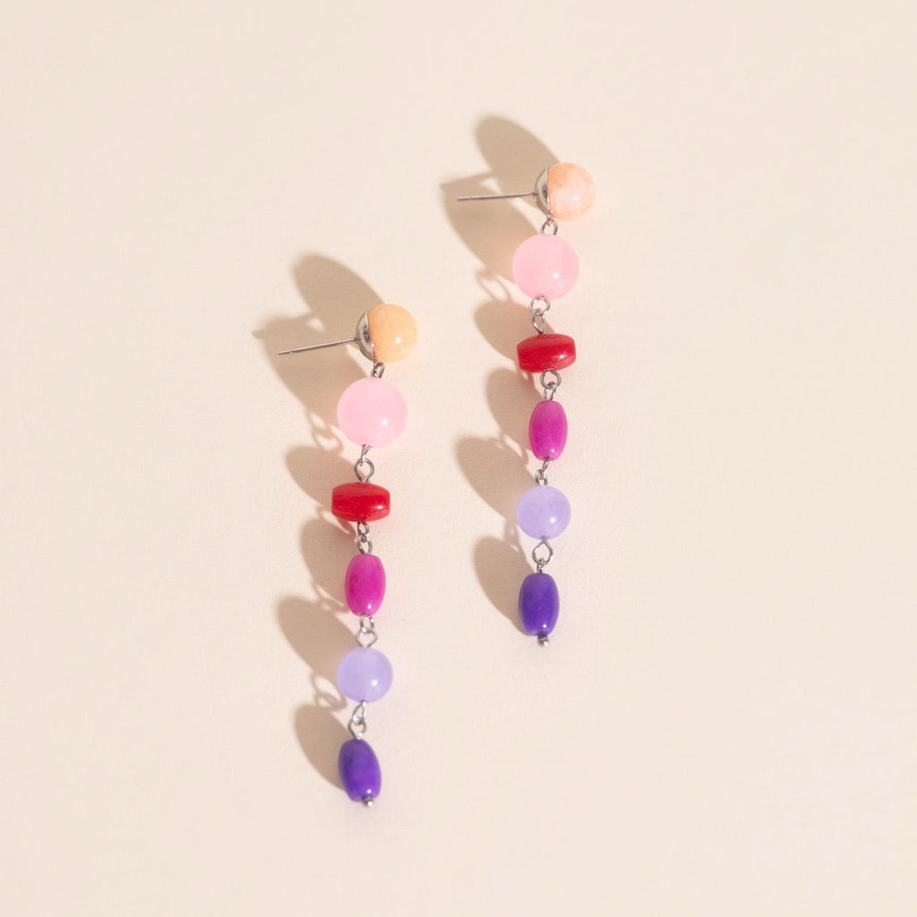 Beaded Dangle Stud Earrings