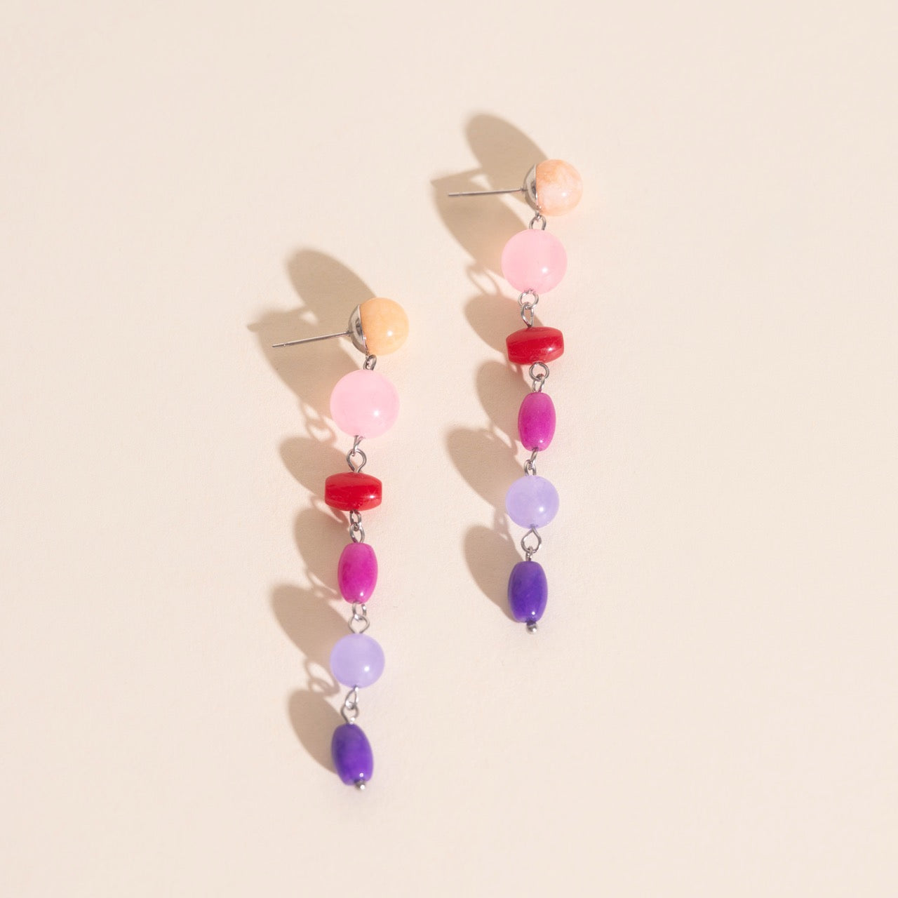 Beaded Dangle Stud Earrings