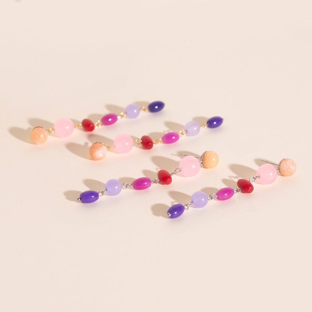 Beaded Dangle Stud Earrings