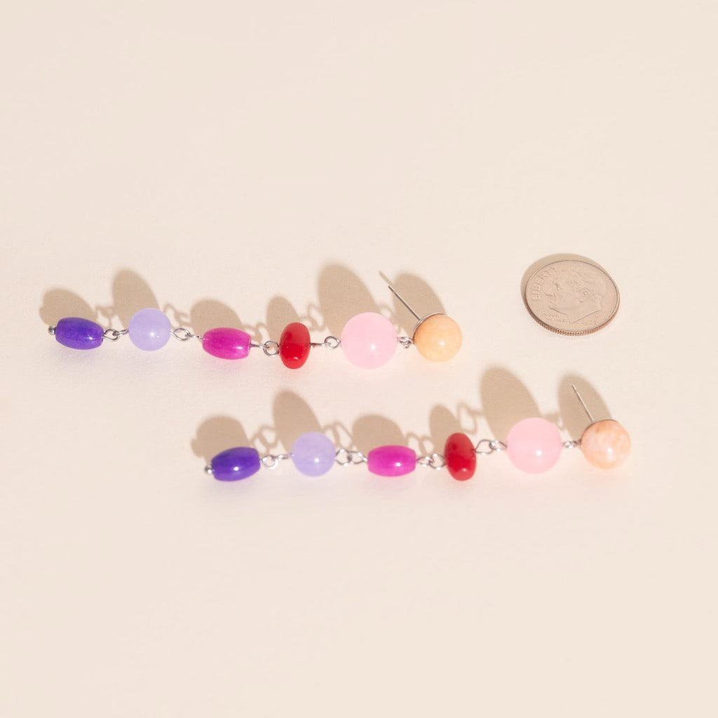 Beaded Dangle Stud Earrings