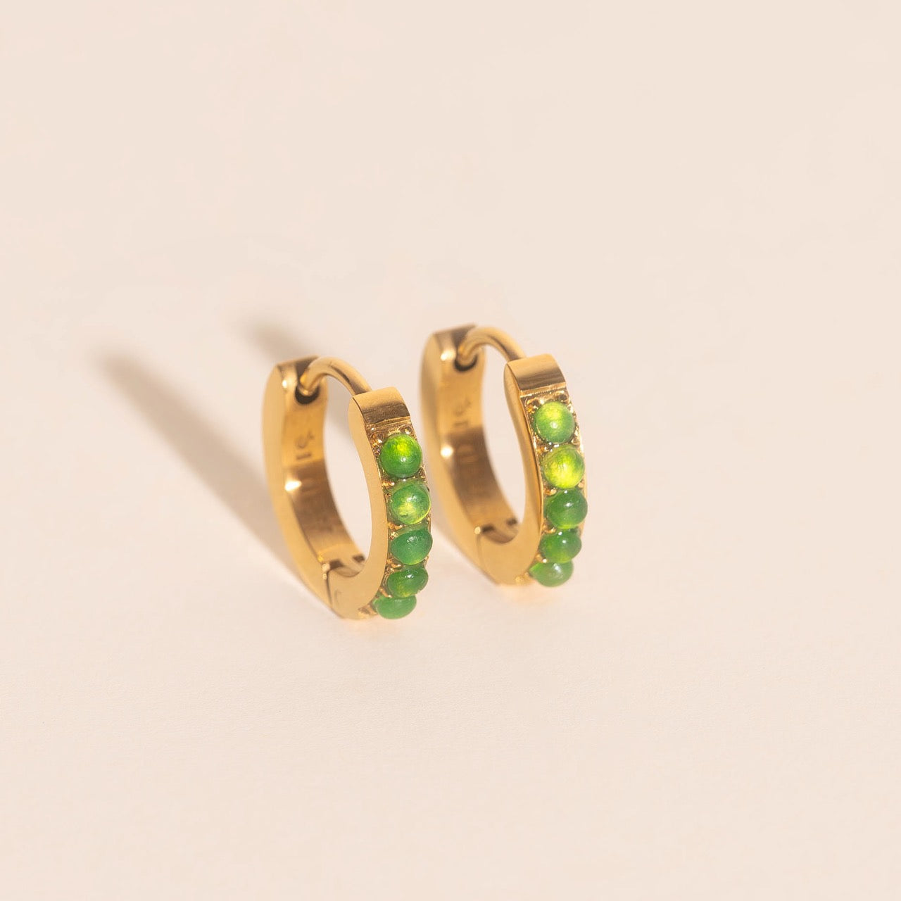 Color Gem Huggie Hoop Earrings