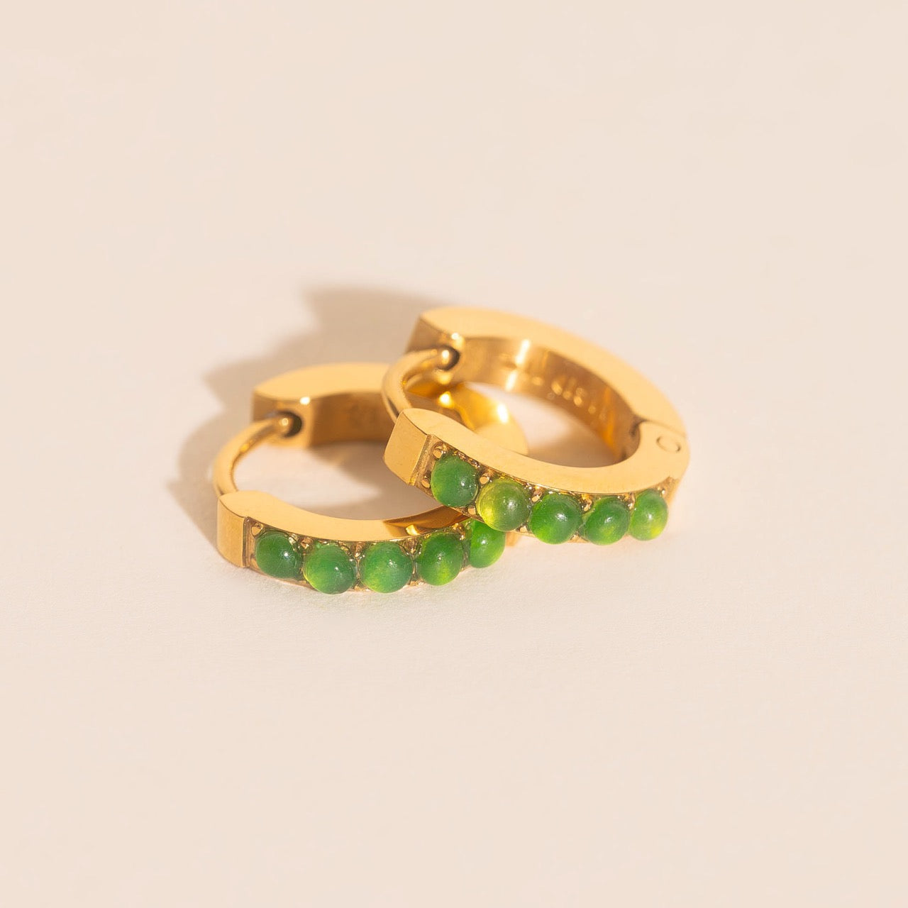 Color Gem Huggie Hoop Earrings