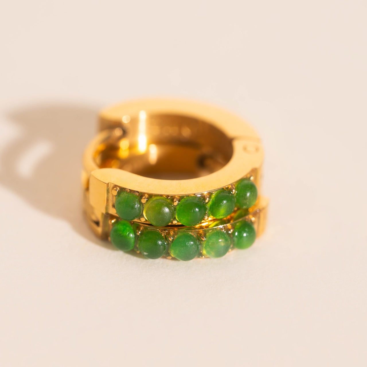 Color Gem Huggie Hoop Earrings