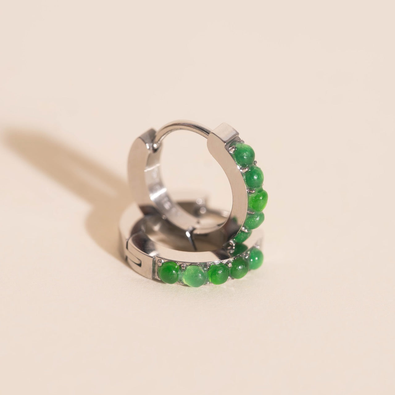 Color Gem Huggie Hoop Earrings