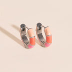 Color Block Chunky Rounded Huggie Hoop Earrings