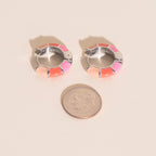 Color Block Chunky Rounded Huggie Hoop Earrings