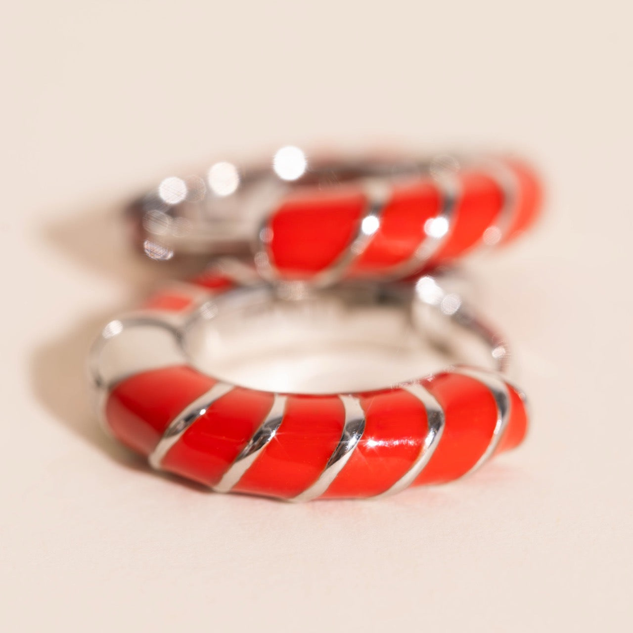 Color Chunky Rounded Huggie Hoop Earrings