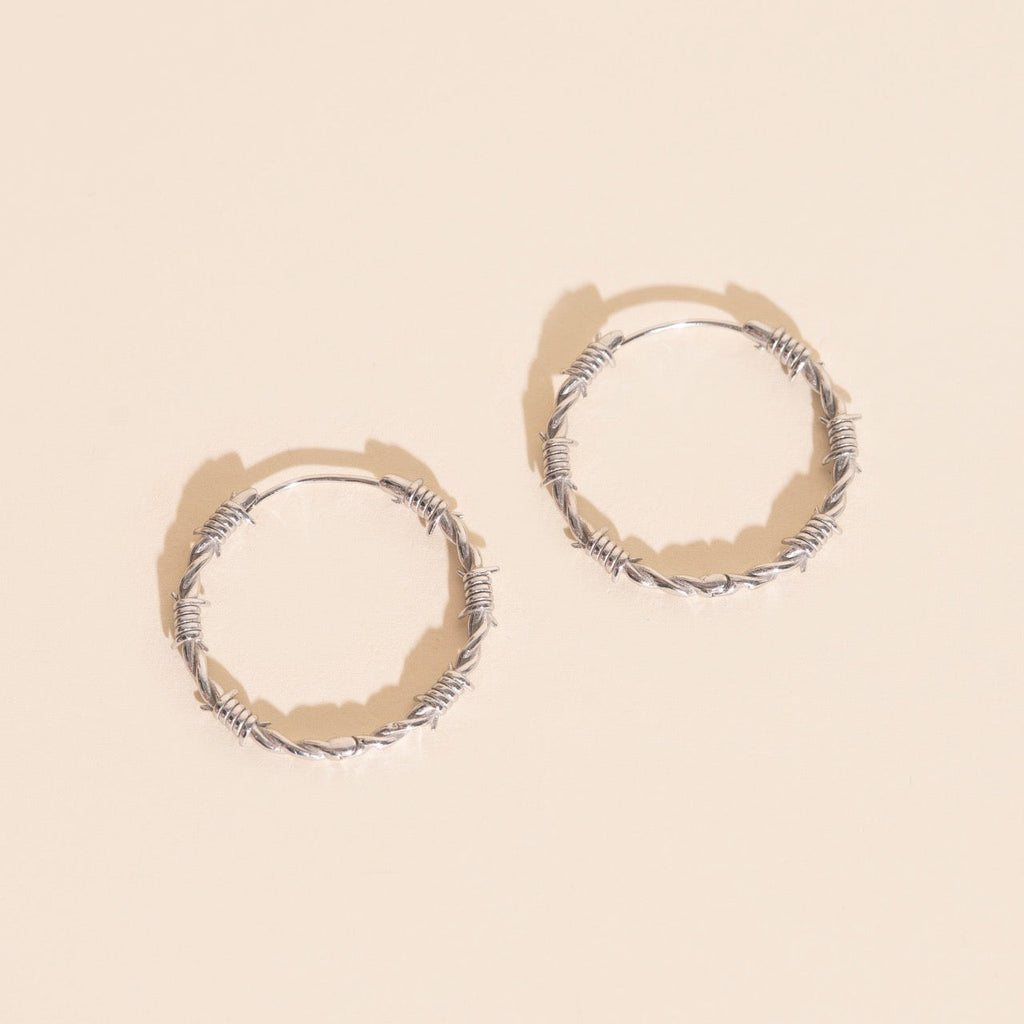 Barbed Wire Huggie Hoop Earrings