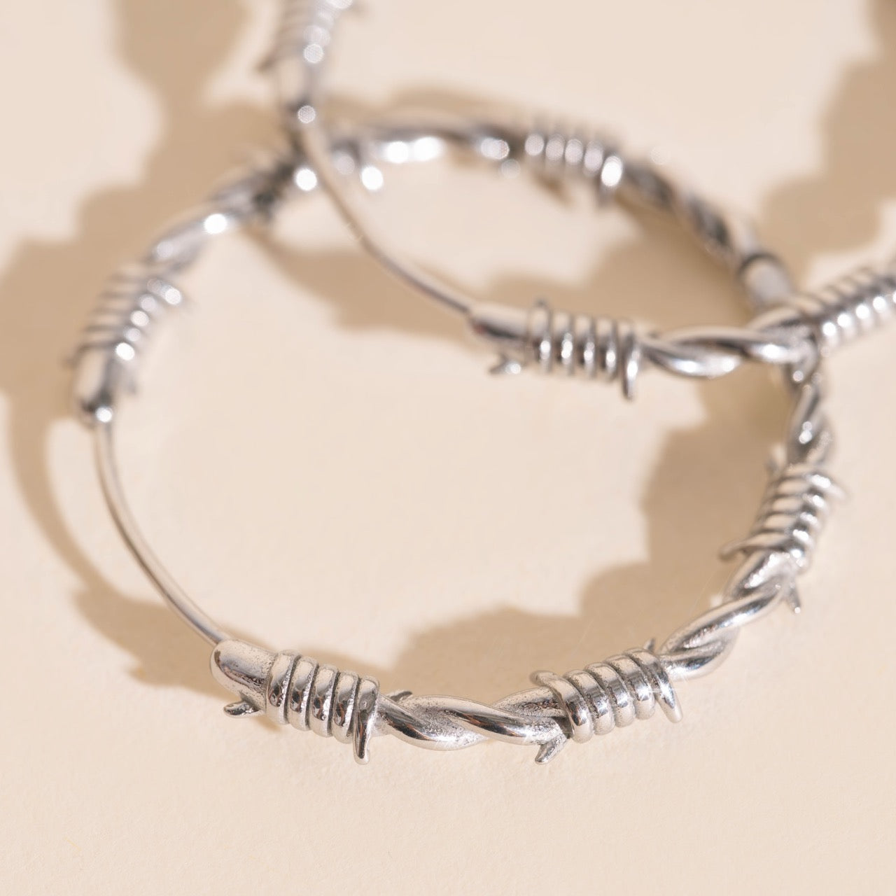Barbed Wire Huggie Hoop Earrings