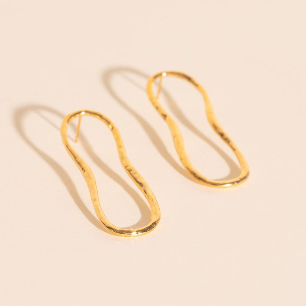 Hammered Oval Stud Earrings