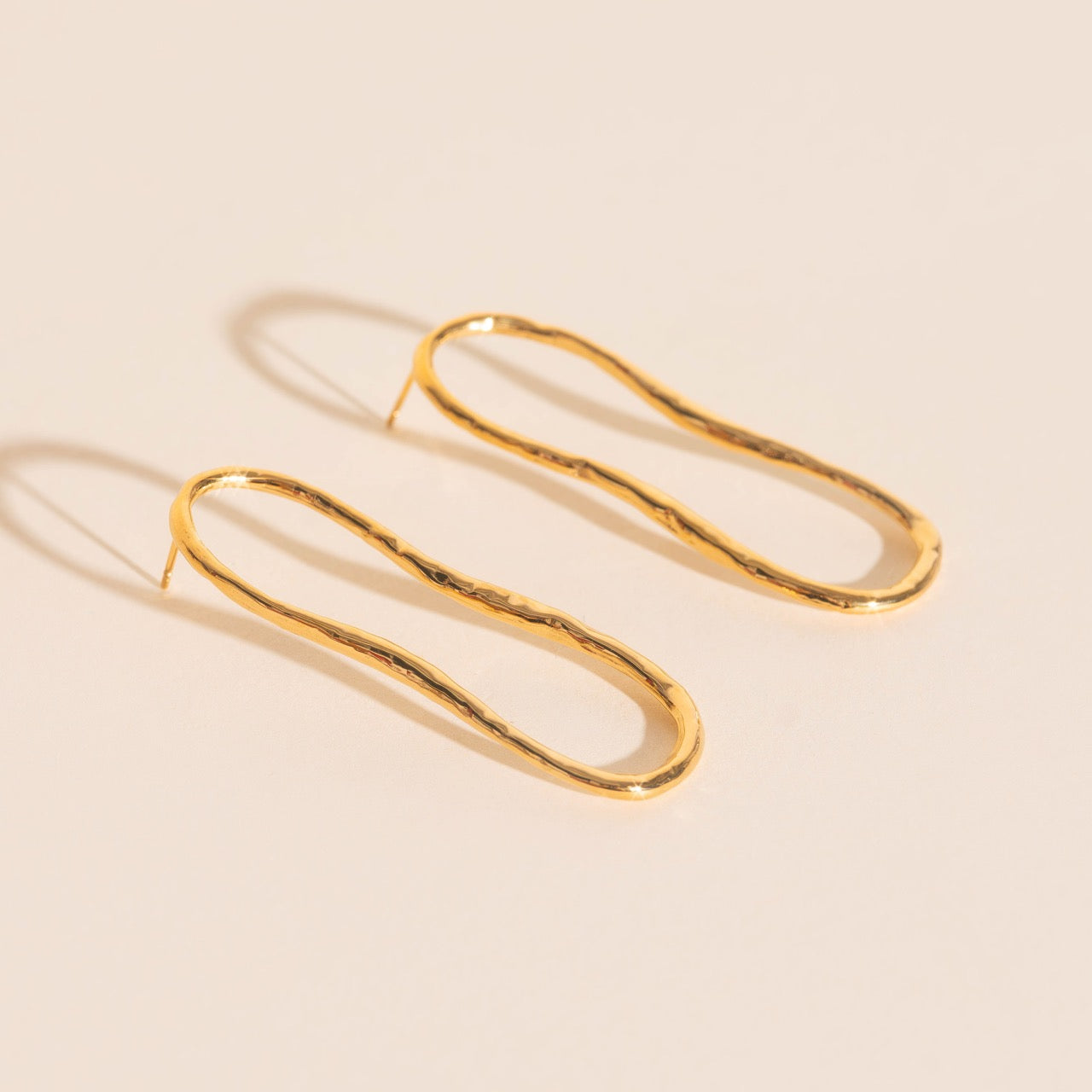 Hammered Oval Stud Earrings