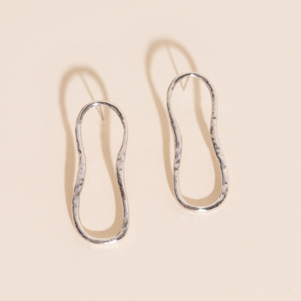 Hammered Oval Stud Earrings