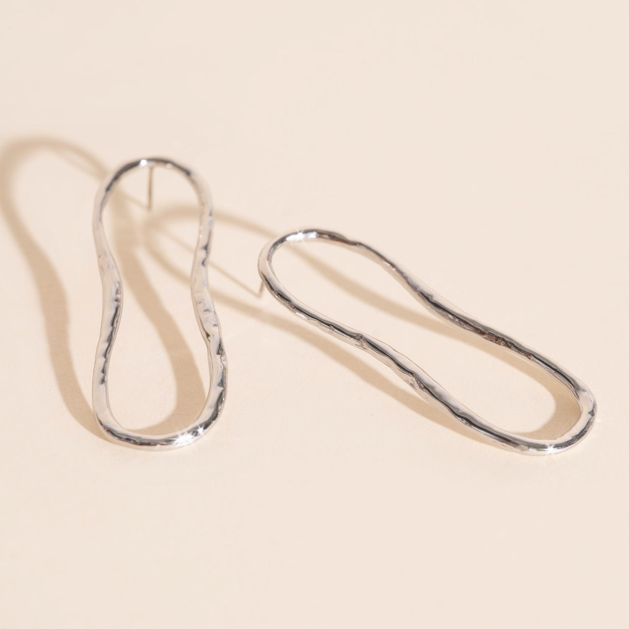 Hammered Oval Stud Earrings