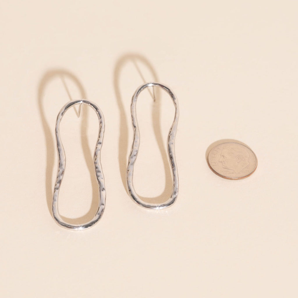 Hammered Oval Stud Earrings