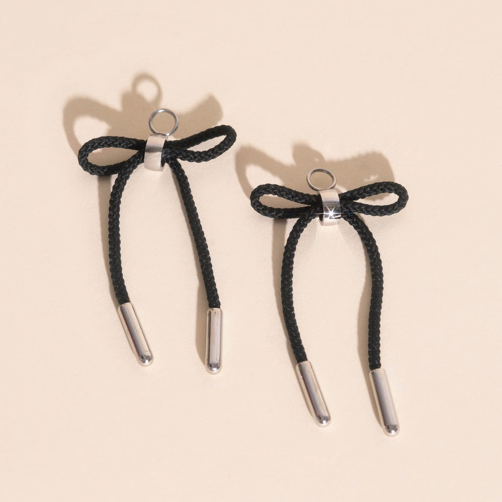 Bowtie Chunky Huggie Hoop Charms