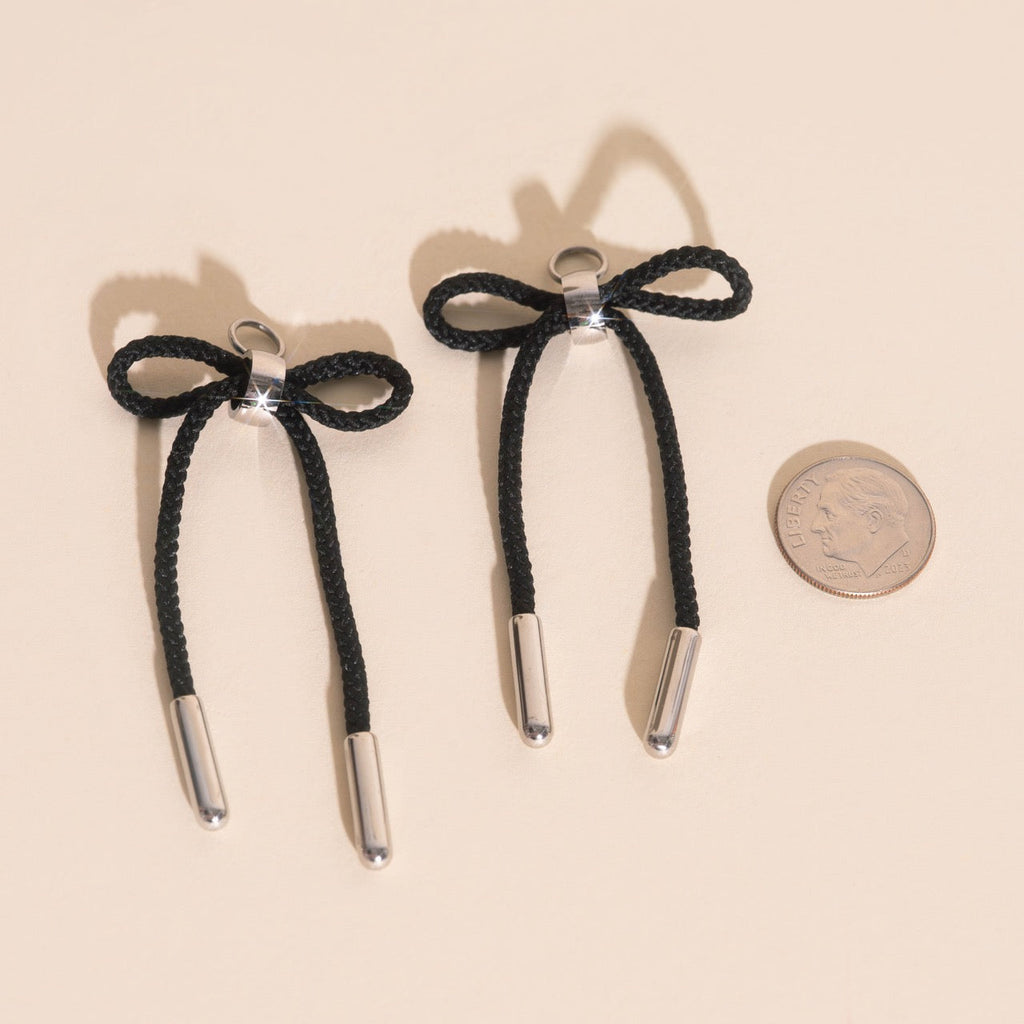 Bowtie Chunky Huggie Hoop Charms