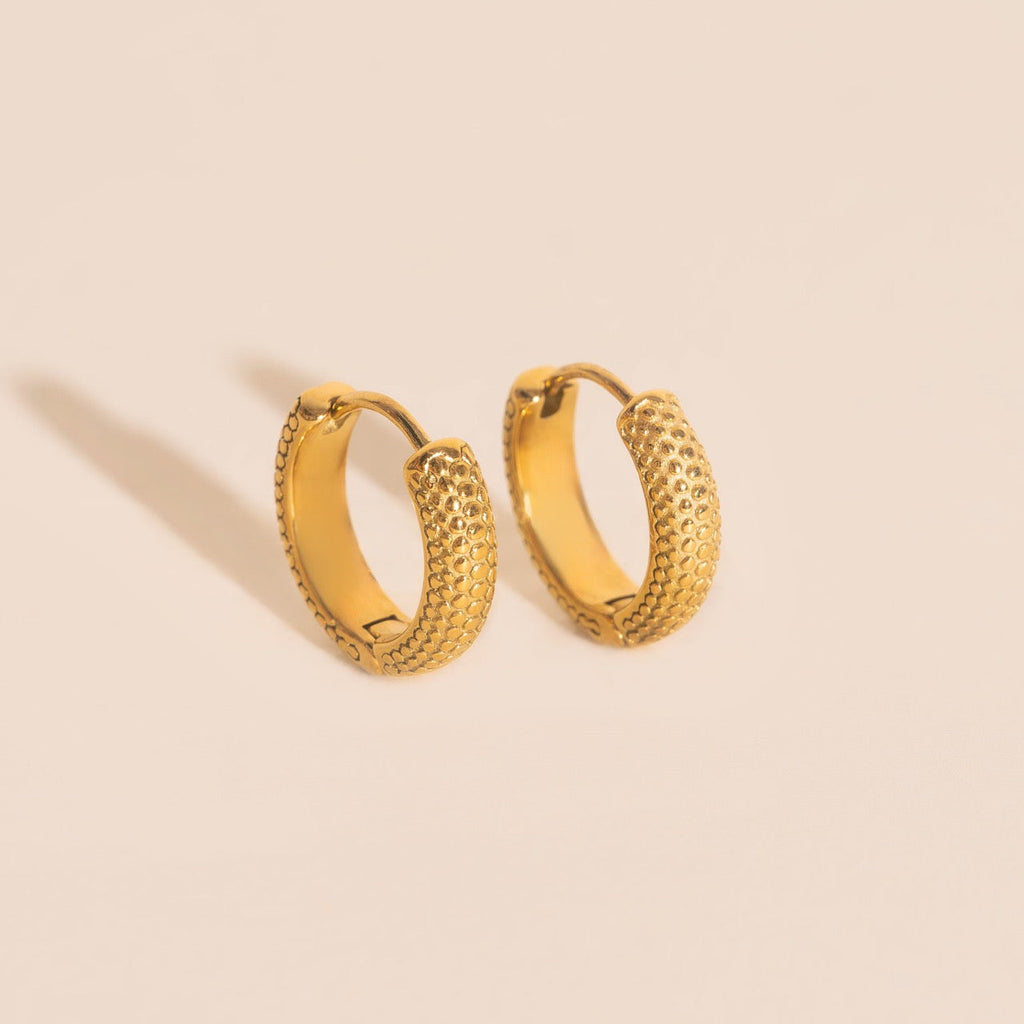 Snake Chunky Huggie Hoop Earrings