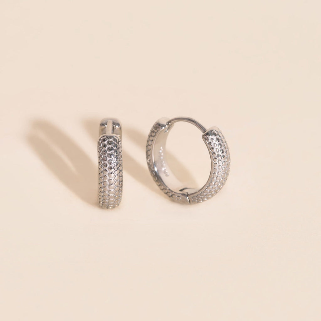 Snake Chunky Huggie Hoop Earrings