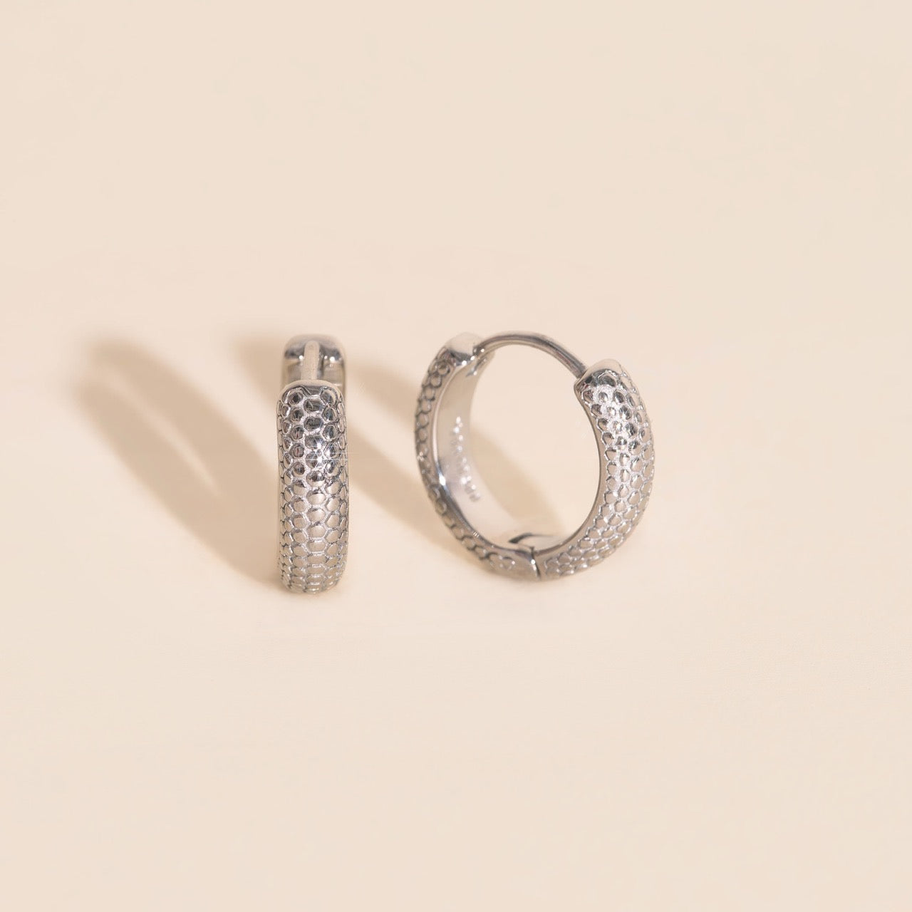 Snake Chunky Huggie Hoop Earrings