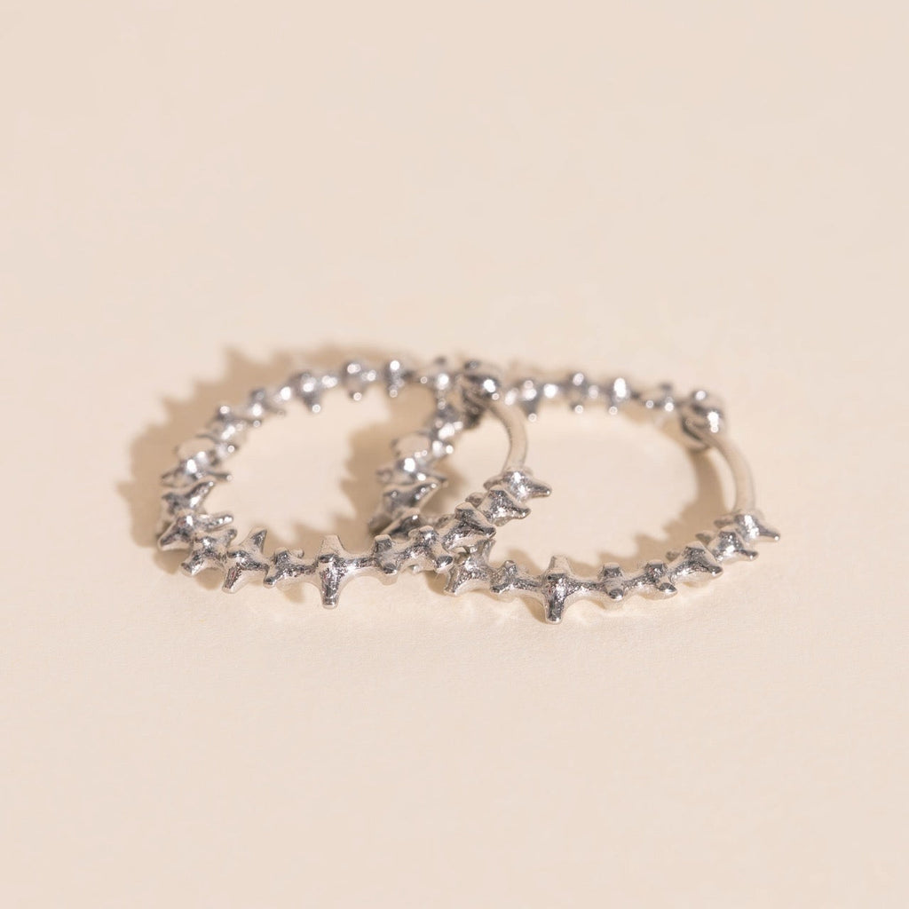 Spiky Huggie Hoop Earrings