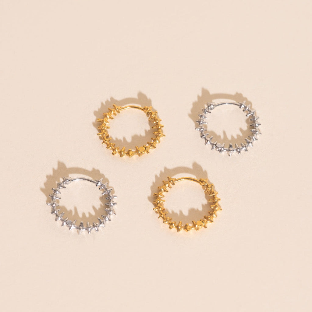 Spiky Huggie Hoop Earrings