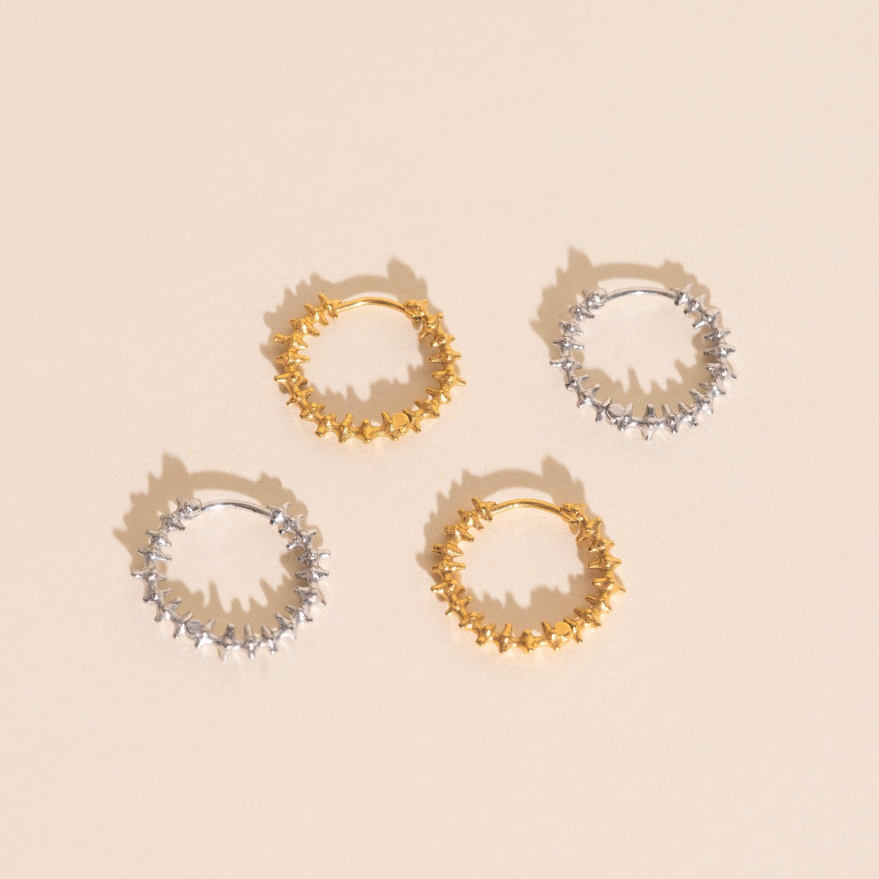 Spiky Huggie Hoop Earrings