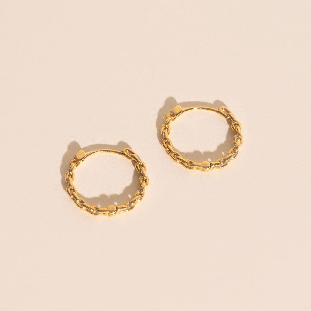 Chain Huggie Hoop Earrings