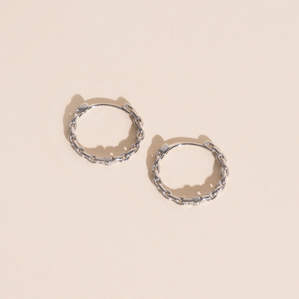 Chain Huggie Hoop Earrings