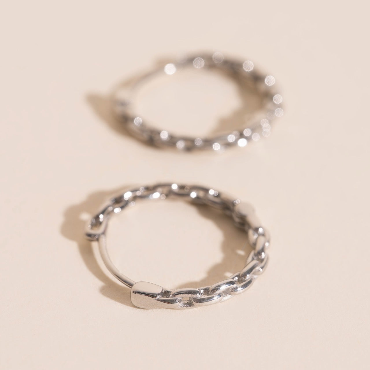 Chain Huggie Hoop Earrings