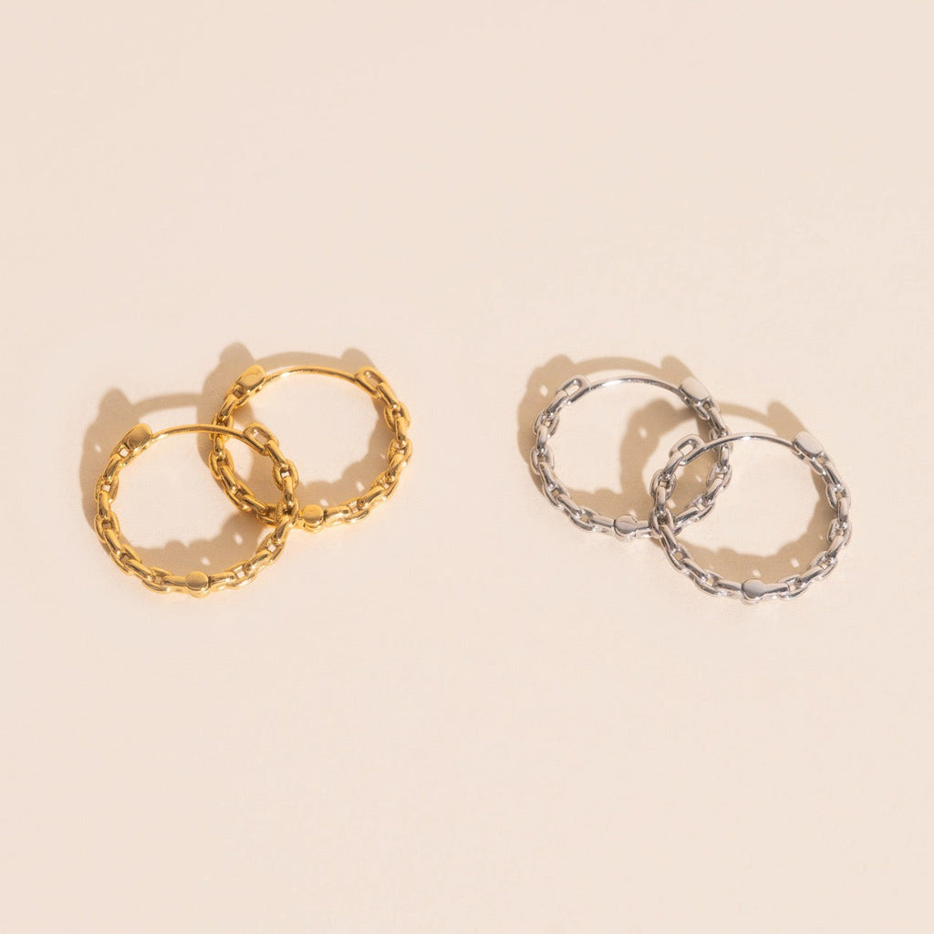Chain Huggie Hoop Earrings