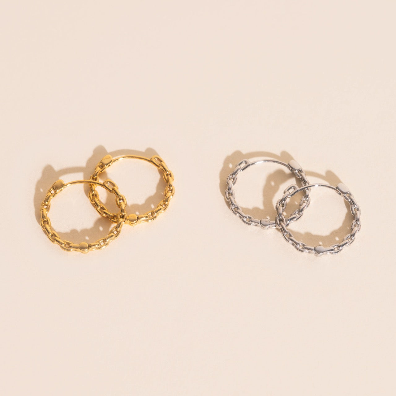 Chain Huggie Hoop Earrings