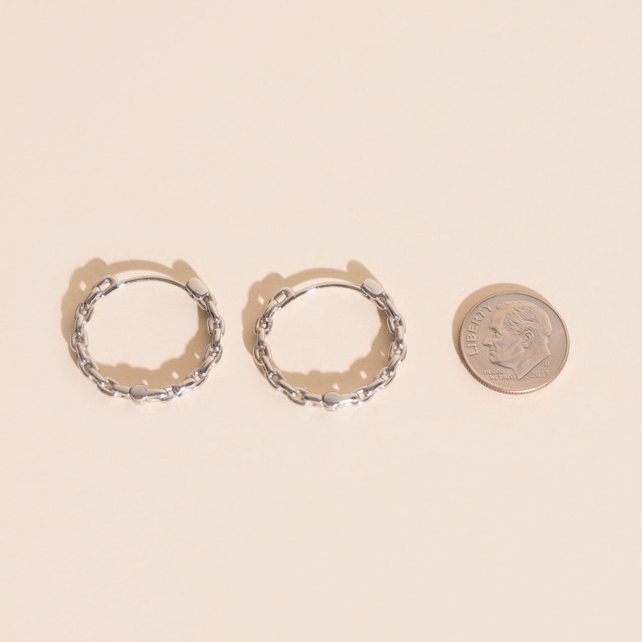 Chain Huggie Hoop Earrings