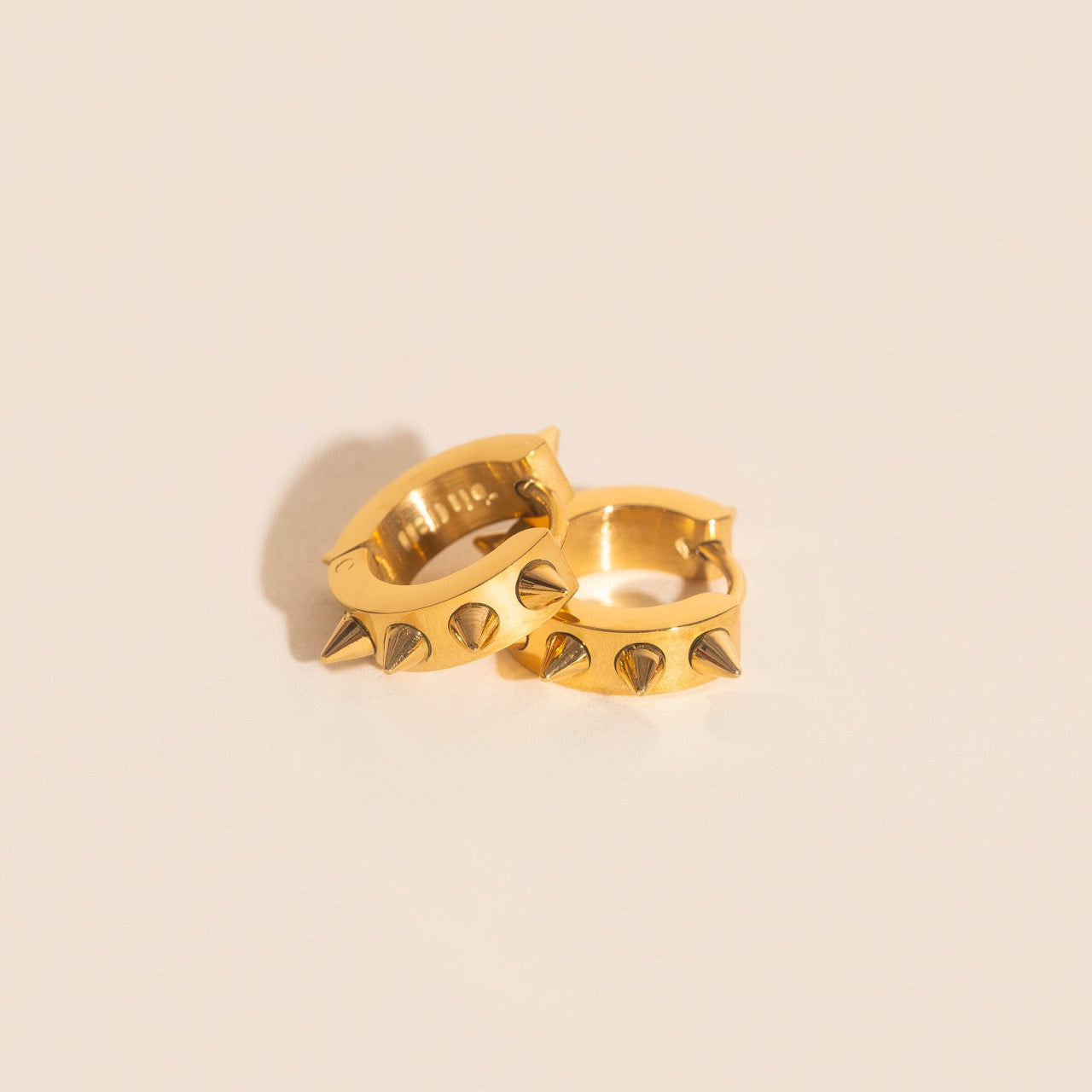 Spiked Chunky Huggie Hoop Earrings