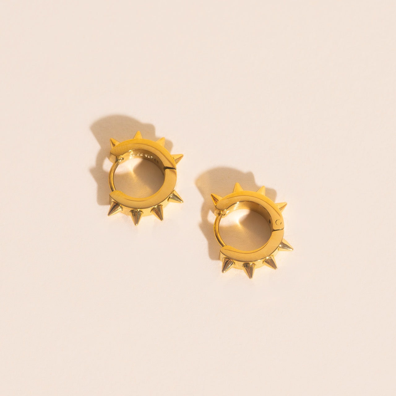 Spiked Chunky Huggie Hoop Earrings