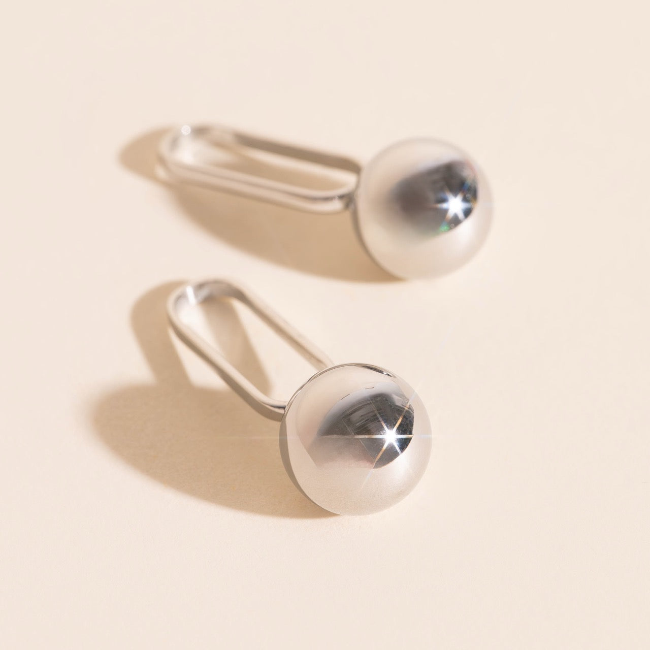 Ball Drop Chunky Huggie Hoop Charms