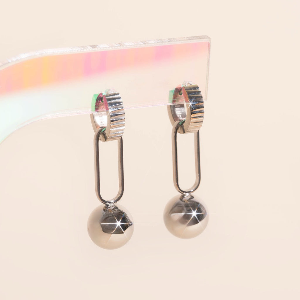 Ball Drop Chunky Huggie Hoop Charms