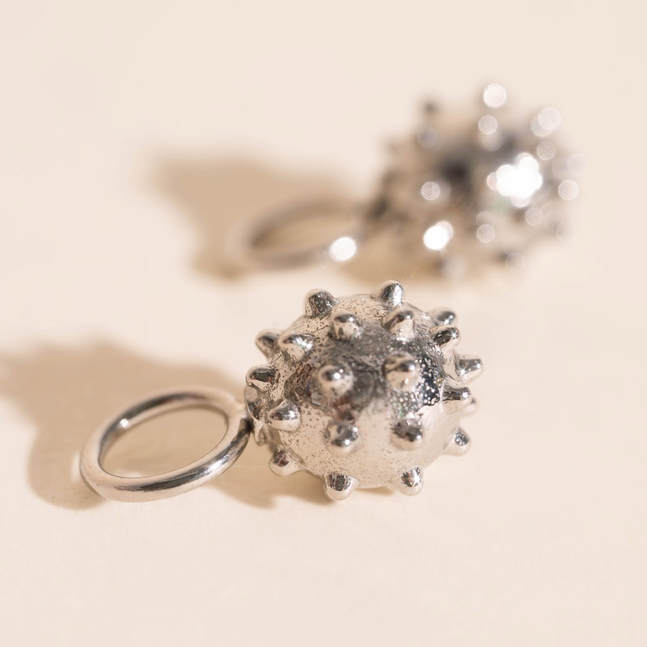 Spike Ball Chunky Huggie Hoop Charms