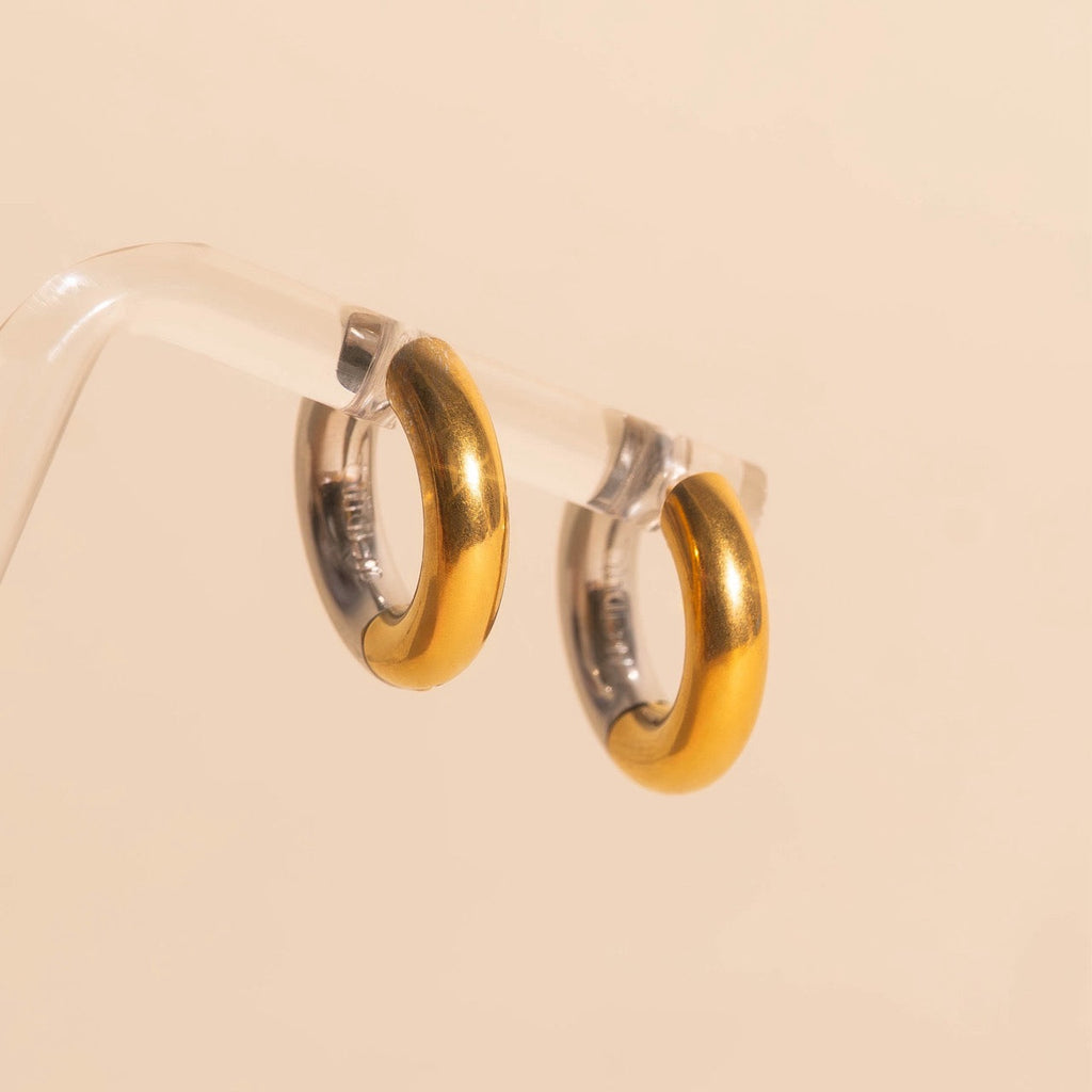 Titanium Chunky Rounded Huggie Hoop Earrings