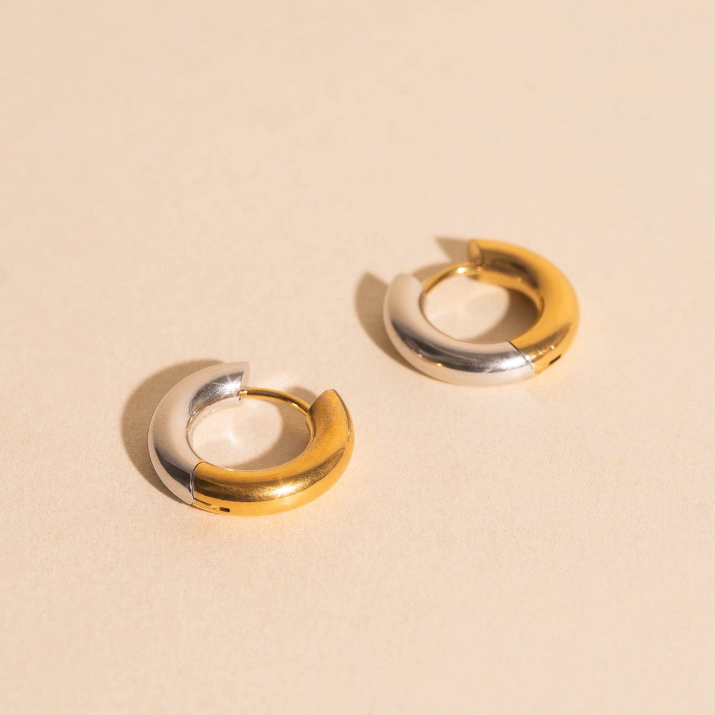 Titanium Chunky Rounded Huggie Hoop Earrings