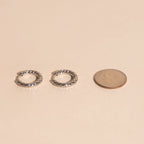 Hammered Rounded Huggie Hoop Earrings