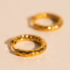 Hammered Rounded Huggie Hoop Earrings