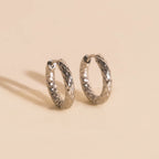 Hammered Rounded Huggie Hoop Earrings
