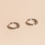 Hammered Rounded Huggie Hoop Earrings